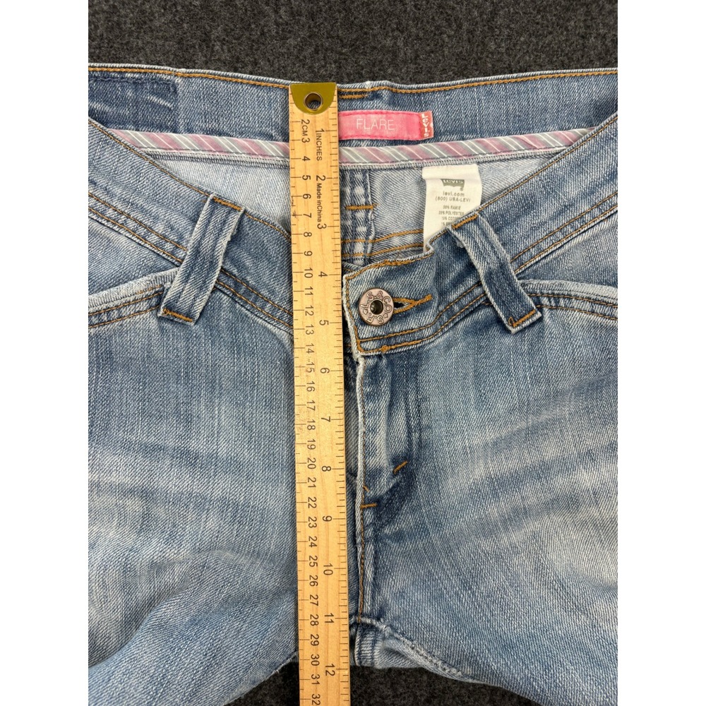 Levi's Womens Low Rise Flare Jeans Light Wash Stretch Denim Size 7M Y2K - Picture 5 of 10